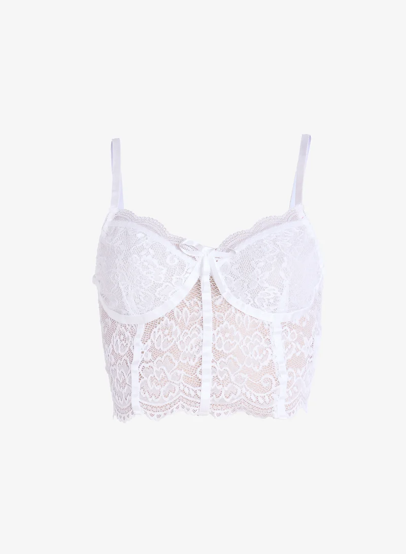 Ginger 2PC Lace Corset Bodice Bra & Short Set